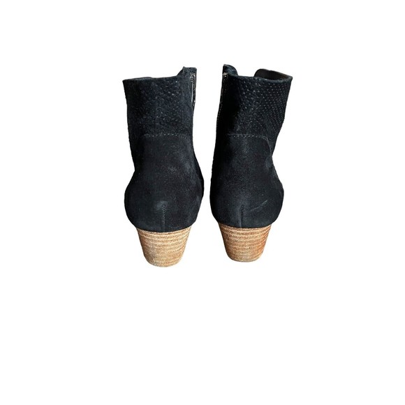 Kork-Ease Sherill Booties Ankle Boots Heels Suede Leather Zip Black Womens 9 - Picture 7 of 11